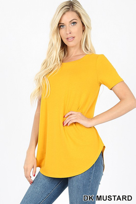 Dark Mustard Scoop Neck Top