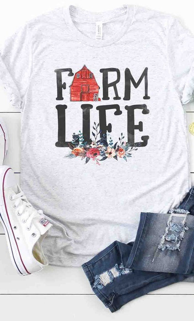 Farm Life Ash Grey Tee