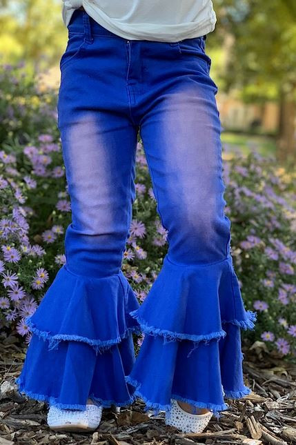 Girls' Royal Blue Denim Bell Bottoms