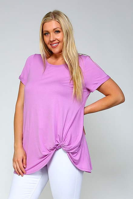 Orchid Side Twist Short-sleeve Plus Top