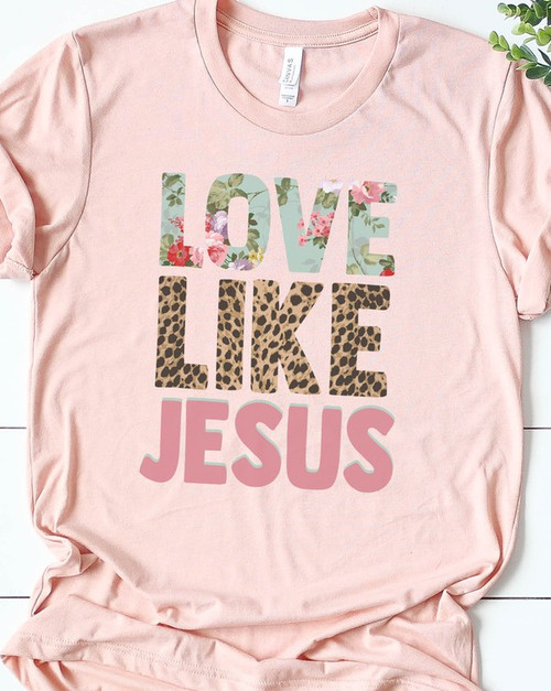 Love Like Jesus Heather Peach Tee