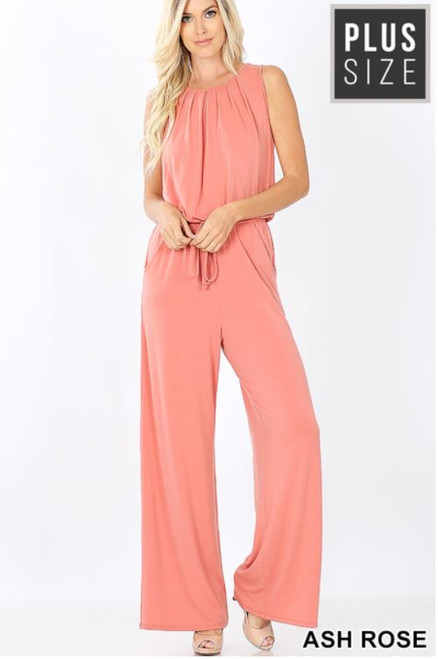 Ash Rose Sleeveless Plus Jumpsuit