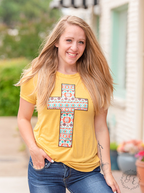 Aztec Cross Golden Honey Tee
