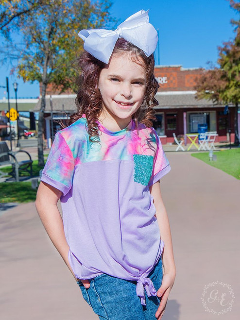 Girls' Like a Fairytale Glitter Pocket Tee