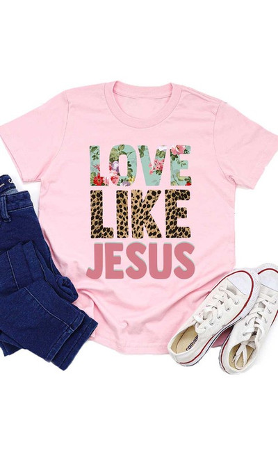 Love Like Jesus Girls' Pink Tee