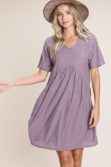 Violet Swiss Dot Babydoll Dress