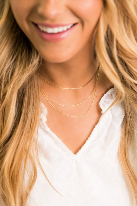 Gold Triple Chain Necklace