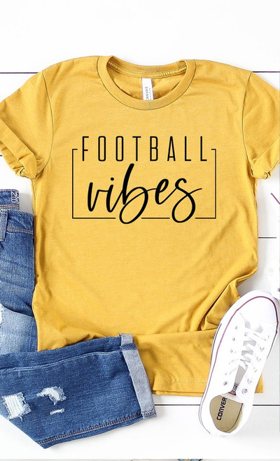 Football Vibes Heather Mustard Tee