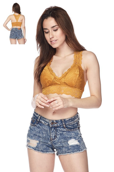 Mustard Lace Racerback Bralette