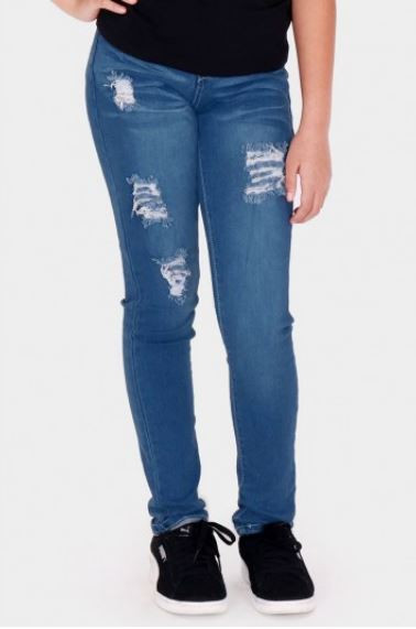 Toddler Girls' Indigo Distressed Skinny Jeans