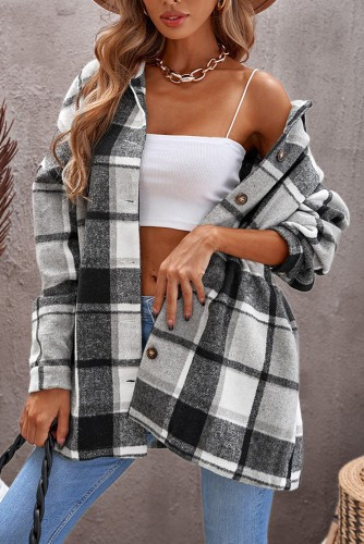Black Plaid Flannel Shacket