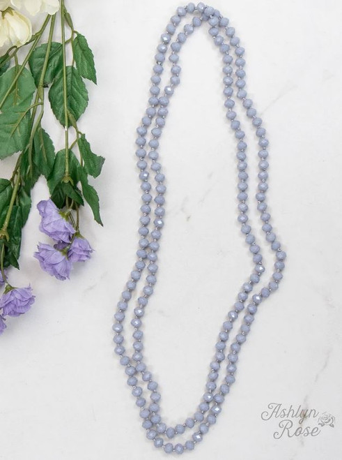 The Essential Lilac Grey 60" Beaded Necklace