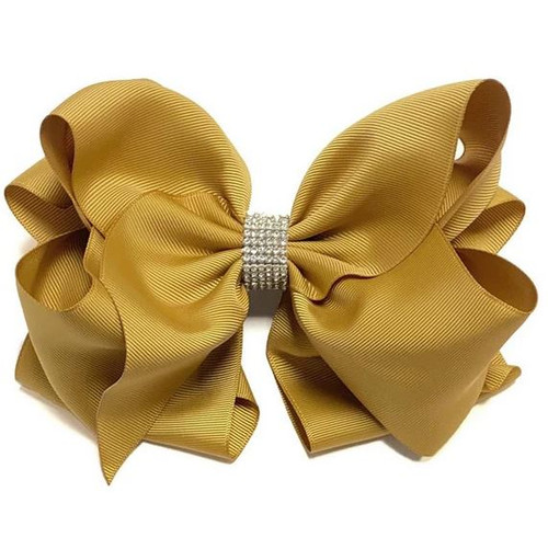 7.5" Gold Rhinestone Hairbow