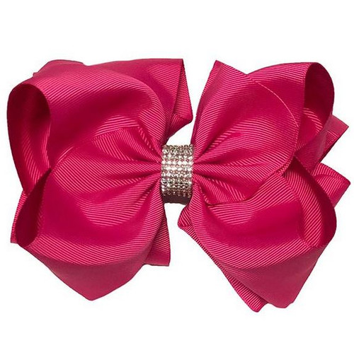 7.5" Fuschia Rhinestone Hairbow
