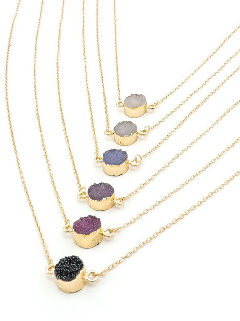 Round Druzy Necklace