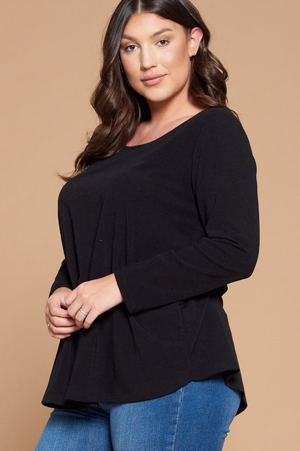 Black Strappy Back Plus Tunic