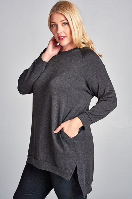 Charcoal French Terry Plus Sweatshirt