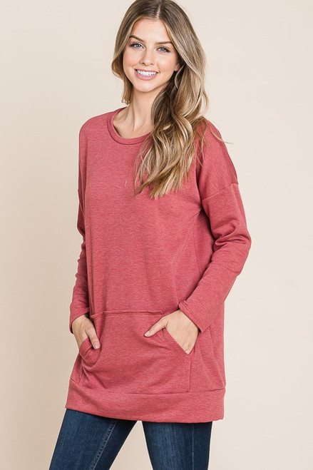Heather Red French Terry Sweatshirt