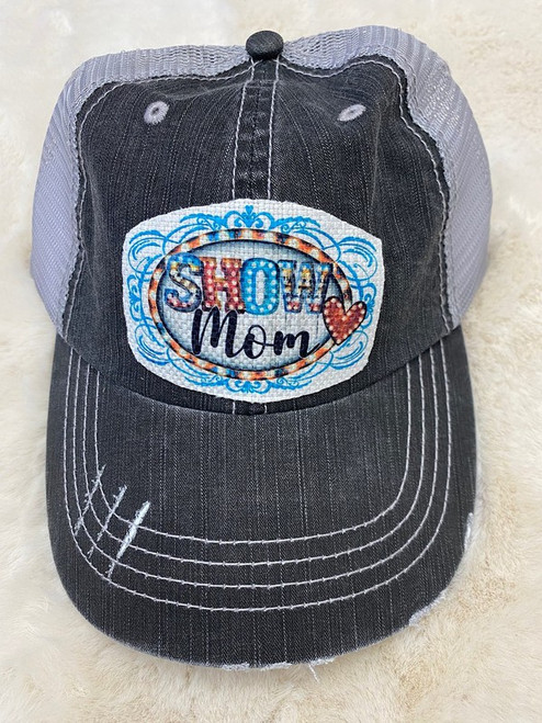 Show Mom Charcoal Distressed Hat