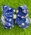 7.5" Baseballs Navy Rhinestone Hairbow