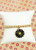 Black Flower Smiley Beaded Bracelet