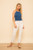 Blue Pointelle Knit Halter Tank Top