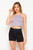 Purple Ash Ribbed Halter Crop Top