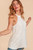 Ivory & Heather Grey Stripe Halter Plus Tank Top