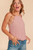 Dusty Rose Ribbed Halter Tank Top