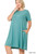 Dusty Teal Short-sleeve Plus Flare Dress