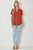 Rust Vneck Placket Top