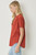Rust Vneck Placket Top