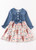 Girls' Highland Cow Denim Dress