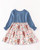 Girls' Highland Cow Denim Dress