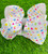 7.5" Bright Polka Dots White Rhinestone Hairbow
