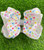 7.5" Bright Polka Dots White Rhinestone Hairbow