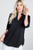 Black Work or Play Collared Top