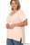 Light Peach Ribbed Vneck Plus Top