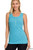 Ice Blue Melange Snap Tank Top