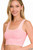 Dark Pink Mineral Wash Square Neck Ribbed Crop Top