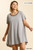 Umgee Cool Grey Leopard Print Hi-low Dress