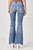 Risen Mid-Rise Tattered Hem Flare Jeans