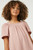Girls' Light Mauve Ruffled Neck Top