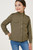 Girls' Olive Button-down Cargo Jacket