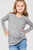 Girls' Twisted Knot Heather Grey Long-sleeve Top