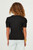 Girls' Black Ribbed Puff Sleeve Top