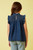 Girls' Dark Denim Smocked Sleeveless Top