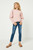 Girls' Pink Puff Shoulder Striped Top