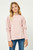Girls' Pink Puff Shoulder Striped Top