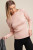 Heather Pink Mock Neck Ribbed Sweater
